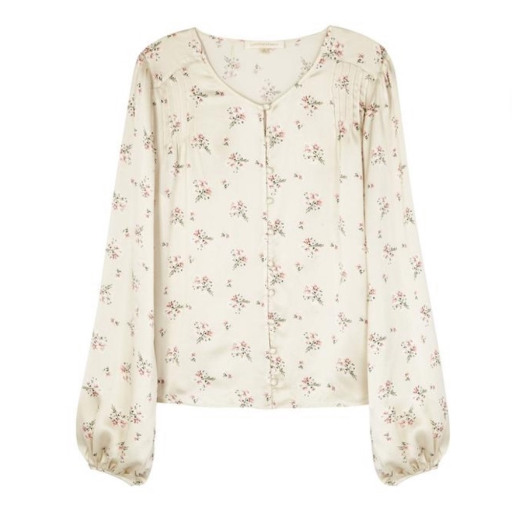 LoveShackFancy 100% Silk Talia Top
